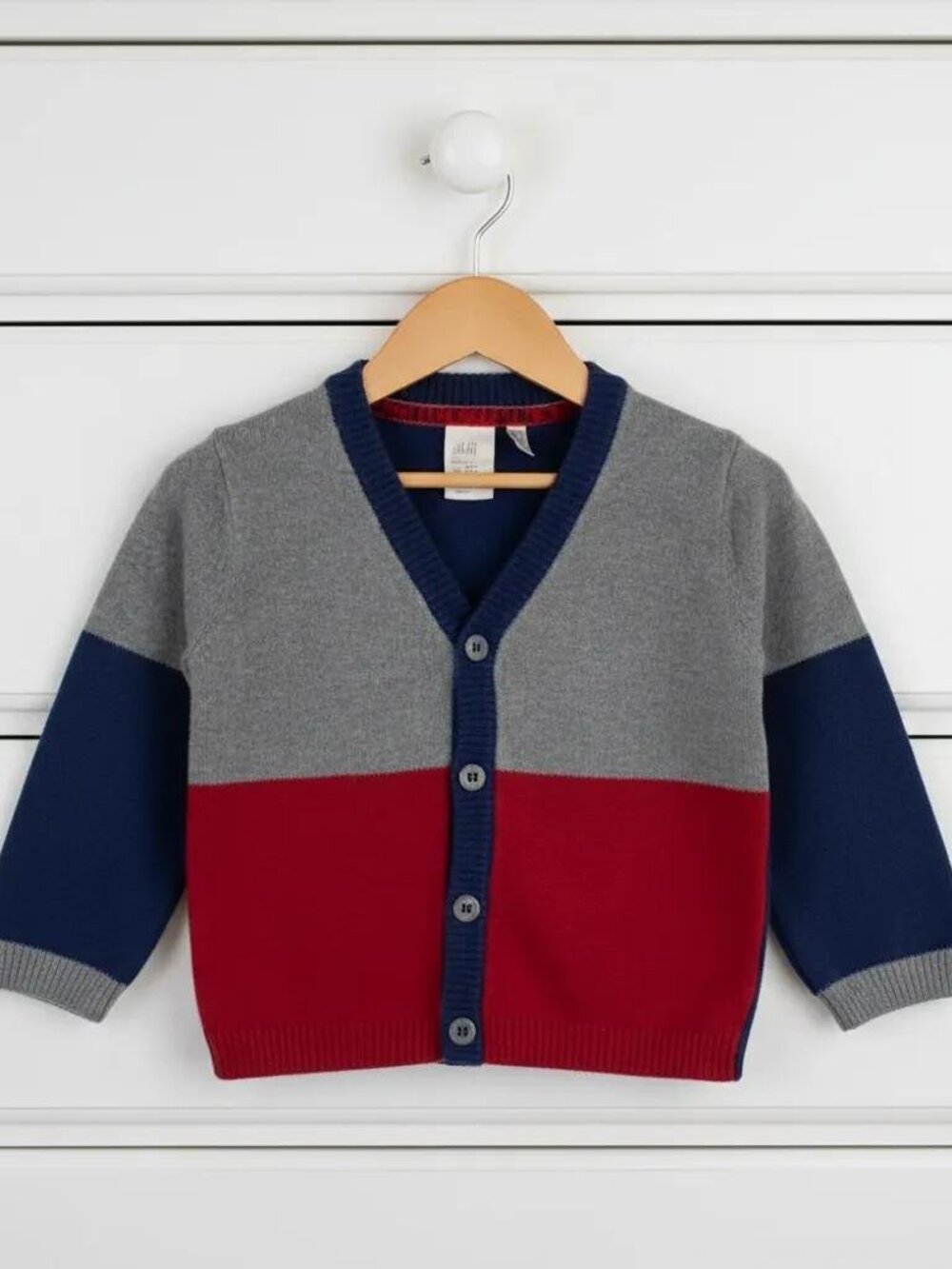 H&M Colourblock Button-Up Cardigan Sweater size 6-9 Months